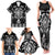 Black Ngaru Taniko With Aotearoa Maori Tattoo Family Matching Tank Maxi Dress and Hawaiian Shirt