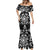 Black Ngaru Taniko With Aotearoa Maori Tattoo Mermaid Dress