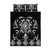 Black Ngaru Taniko With Aotearoa Maori Tattoo Quilt Bed Set