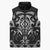 Black Ngaru Taniko With Aotearoa Maori Tattoo Sleeveless Puffer Jacket - Polynesian Pride