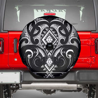 Black Ngaru Taniko With Aotearoa Maori Tattoo Spare Tire Cover LT14 - Polynesian Pride