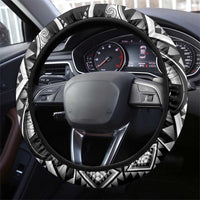 Black Ngaru Taniko With Aotearoa Maori Tattoo Steering Wheel Cover LT14 - Polynesian Pride