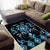 Blue Ngaru Taniko With Aotearoa Maori Tattoo Area Rug
