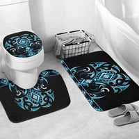 Blue Ngaru Taniko With Aotearoa Maori Tattoo Bathroom Set - Polynesian Pride