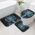 Blue Ngaru Taniko With Aotearoa Maori Tattoo Bathroom Set - Polynesian Pride