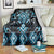 Blue Ngaru Taniko With Aotearoa Maori Tattoo Blanket