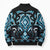 Blue Ngaru Taniko With Aotearoa Maori Tattoo Bomber Puffer Jacket - Polynesian Pride