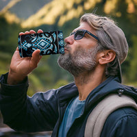 Blue Ngaru Taniko With Aotearoa Maori Tattoo 4 in 1 Can Cooler Tumbler LT14 - Polynesian Pride