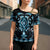 Blue Ngaru Taniko With Aotearoa Maori Tattoo Cross Shoulder Shirt - Polynesian Pride