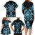 Blue Ngaru Taniko With Aotearoa Maori Tattoo Family Matching Long Sleeve Bodycon Dress and Hawaiian Shirt