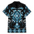 Blue Ngaru Taniko With Aotearoa Maori Tattoo Family Matching Short Sleeve Bodycon Dress and Hawaiian Shirt