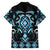 Blue Ngaru Taniko With Aotearoa Maori Tattoo Family Matching Summer Maxi Dress and Hawaiian Shirt