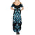 Blue Ngaru Taniko With Aotearoa Maori Tattoo Family Matching Summer Maxi Dress and Hawaiian Shirt