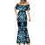 Blue Ngaru Taniko With Aotearoa Maori Tattoo Mermaid Dress