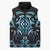 Blue Ngaru Taniko With Aotearoa Maori Tattoo Sleeveless Puffer Jacket - Polynesian Pride