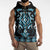 Blue Ngaru Taniko With Aotearoa Maori Tattoo Sleeveless Zip Hoodie - Polynesian Pride