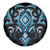 Blue Ngaru Taniko With Aotearoa Maori Tattoo Spare Tire Cover LT14 - Polynesian Pride