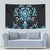 Blue Ngaru Taniko With Aotearoa Maori Tattoo Tapestry
