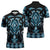 Blue Ngaru Taniko With Aotearoa Maori Tattoo Zipper Polo Shirt - Polynesian Pride
