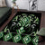 Green Ngaru Taniko With Aotearoa Maori Tattoo Area Rug