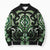 Green Ngaru Taniko With Aotearoa Maori Tattoo Bomber Puffer Jacket - Polynesian Pride