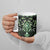 Green Ngaru Taniko With Aotearoa Maori Tattoo Ceramic Mug - Polynesian Pride