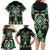 Green Ngaru Taniko With Aotearoa Maori Tattoo Family Matching Long Sleeve Bodycon Dress and Hawaiian Shirt