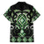 Green Ngaru Taniko With Aotearoa Maori Tattoo Family Matching Long Sleeve Bodycon Dress and Hawaiian Shirt