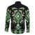 Green Ngaru Taniko With Aotearoa Maori Tattoo Family Matching Short Sleeve Bodycon Dress and Hawaiian Shirt