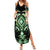 Green Ngaru Taniko With Aotearoa Maori Tattoo Family Matching Summer Maxi Dress and Hawaiian Shirt