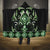 Green Ngaru Taniko With Aotearoa Maori Tattoo Hooded Blanket