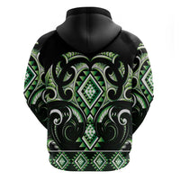 Green Ngaru Taniko With Aotearoa Maori Tattoo Hoodie