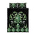 Green Ngaru Taniko With Aotearoa Maori Tattoo Quilt Bed Set
