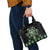 Green Ngaru Taniko With Aotearoa Maori Tattoo Shoulder Handbag