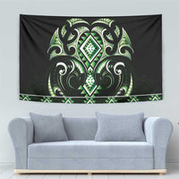 Green Ngaru Taniko With Aotearoa Maori Tattoo Tapestry