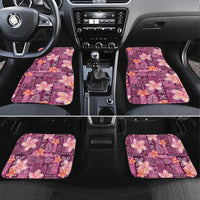 Pink Hawaii Plumeria With Tropical Flowers Motifs Car Mats