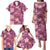 Pink Hawaii Plumeria With Tropical Flowers Motifs Family Matching Puletasi and Hawaiian Shirt