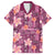 Pink Hawaii Plumeria With Tropical Flowers Motifs Family Matching Summer Maxi Dress and Hawaiian Shirt