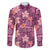 Pink Hawaii Plumeria With Tropical Flowers Motifs Family Matching Summer Maxi Dress and Hawaiian Shirt