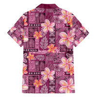 Pink Hawaii Plumeria With Tropical Flowers Motifs Hawaiian Shirt