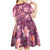 Pink Hawaii Plumeria With Tropical Flowers Motifs Kid Short Sleeve Dress