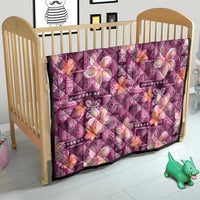 Pink Hawaii Plumeria With Tropical Flowers Motifs Quilt LT14 - Polynesian Pride