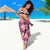 Pink Hawaii Plumeria With Tropical Flowers Motifs Sarong
