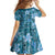 Cyan Hawaii Plumeria With Tropical Flowers Motifs Family Matching Mermaid Dress and Hawaiian Shirt