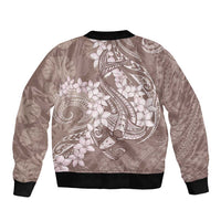 Polynesia Hammerhead Shark Tattoo With Plumeria Lei Bomber Jacket LT14 - Polynesian Pride