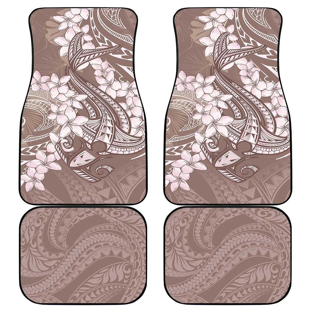 Polynesia Hammerhead Shark Tattoo With Plumeria Lei Car Mats