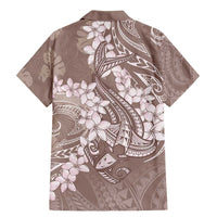 Polynesia Hammerhead Shark Tattoo With Plumeria Lei Family Matching Mermaid Dress and Hawaiian Shirt