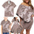 Polynesia Hammerhead Shark Tattoo With Plumeria Lei Family Matching Off Shoulder Short Dress and Hawaiian Shirt