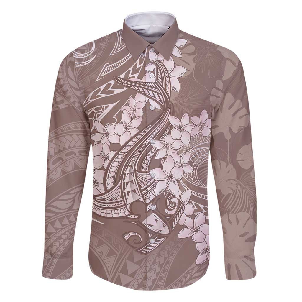 Polynesia Hammerhead Shark Tattoo With Plumeria Lei Family Matching Off Shoulder Short Dress and Hawaiian Shirt