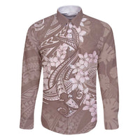 Polynesia Hammerhead Shark Tattoo With Plumeria Lei Family Matching Puletasi and Hawaiian Shirt